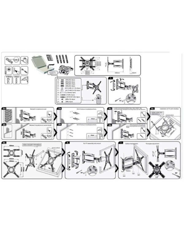 Soporte de TV 32" - 65" de universal con brazo extensible giratorio.
